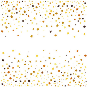白色背景上的金色亮片星星。矢量图