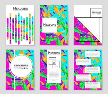 抽象矢量布局背景集。艺术模板设计 列表 页面 样机宣传册主题样式 横幅 想法 封面 小册子 打印 传单，书，空