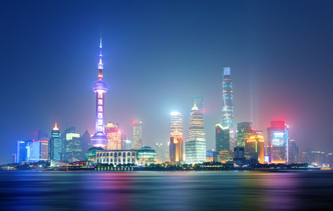 在晚上，中国上海