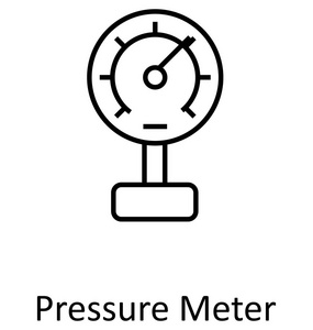 压力仪表板或压力表线隔离矢量图标可编辑