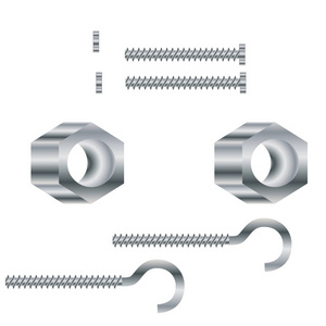 金属的螺栓和螺钉的孤立 金属螺栓和螺钉隔离