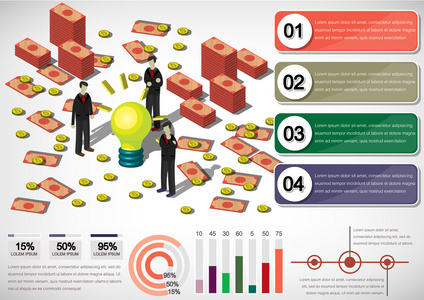 信息图形钱设备概念的插图