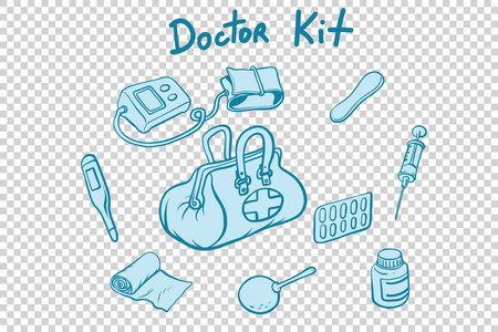 医生工具包医疗仪器和药品