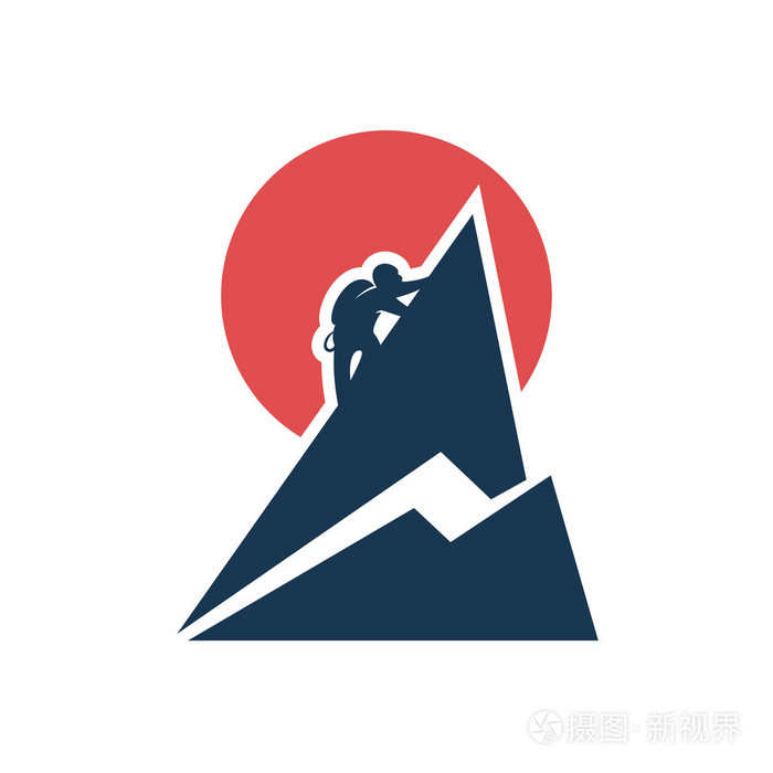 登山者.矢量图