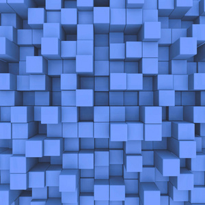 抽象背景。蓝色立方体。3d 插图