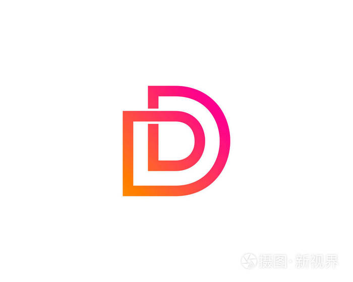 字母d图标徽标设计元素