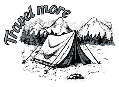 在山中的帐篷