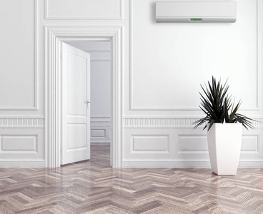 现代室内空调3d 渲染插图