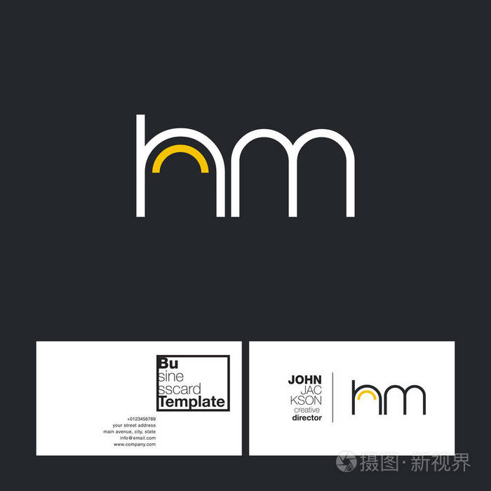 圆的字母商标 hm