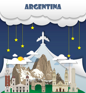 阿根廷旅游背景地标环球旅行，我的旅程