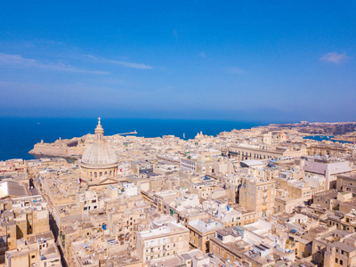 马耳他老城的空中全景视图