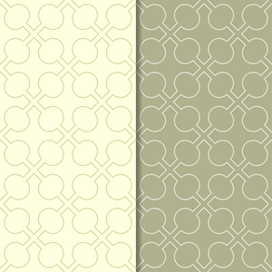 橄榄绿色几何饰品。一套无缝模式的网络, 纺织品和墙纸