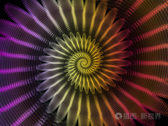 螺旋几何系列数学几何学科学学科中分形元素旋涡构成的艺术抽象