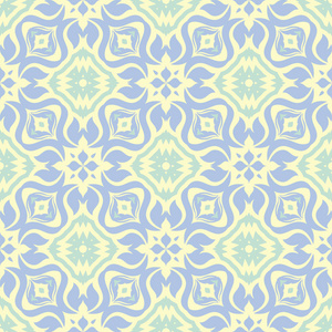 花卉无缝背景。米色背景上的蓝绿花图案, 用于墙纸纺织品和织物