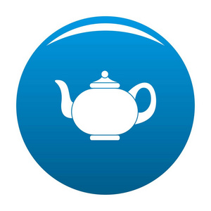 厨房茶壶图标矢量蓝色