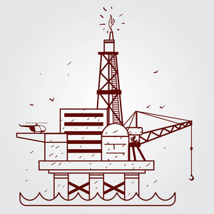 天然气，石油平台。轮廓绘图