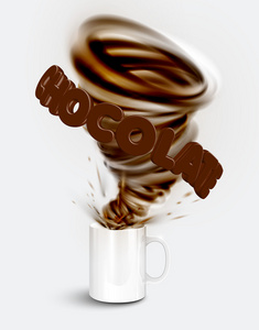 杯热巧克力与巨大漩涡