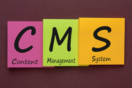 内容管理系统 Cms 写在彩色笔记上。缩略词业务概念