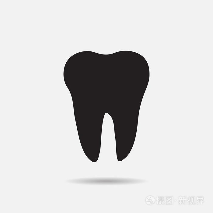 在灰色的背景上的牙齿