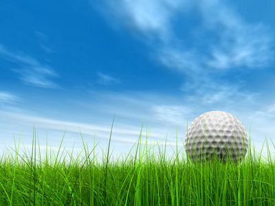高尔夫球在地平线上