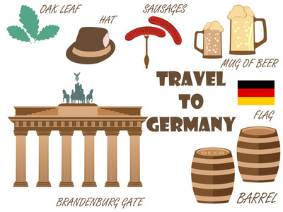 欢迎来到德国。 德国的象征。 旅游和冒险。