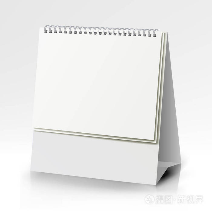 螺旋日历矢量.孤立在白色背景上的菜单,纸质的日历,卡表空白站冲模
