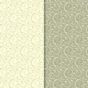橄榄绿色的花卉背景。纺织品和墙纸的无缝图案集