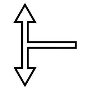 分岔向上箭头轮廓矢量图标图片