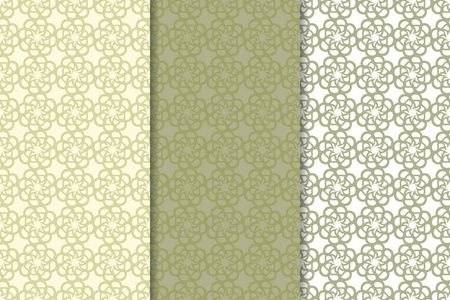 橄榄绿色的花卉背景。纺织品和墙纸的无缝图案集