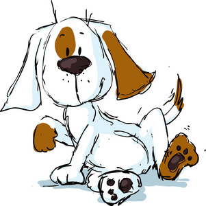 可爱的斑点狗卡通黑色剪影