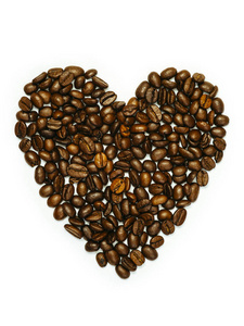心形的咖啡豆