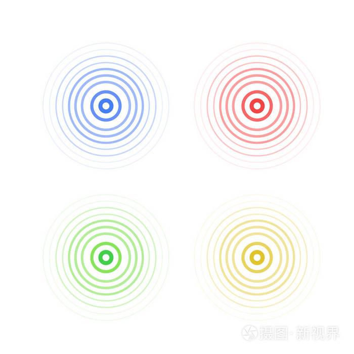 雷达, 声音或振动的图标.平面设计