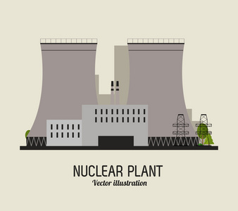 核工厂在多彩的设计，矢量图