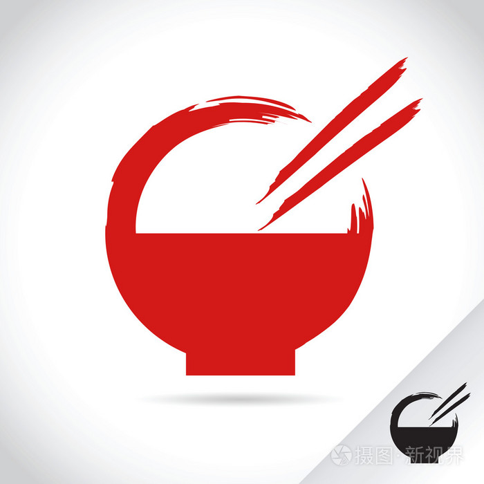 logo 模板抽象碗和筷子