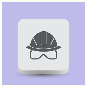 矢量图的 web 图标安全头盔，安全帽