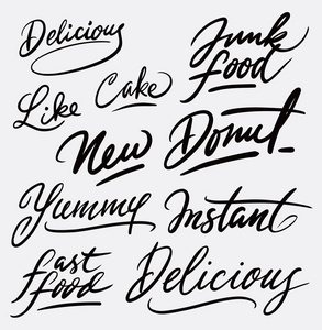 可口的快餐食品手写字体图片
