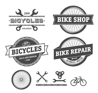 自行车店和维修标志