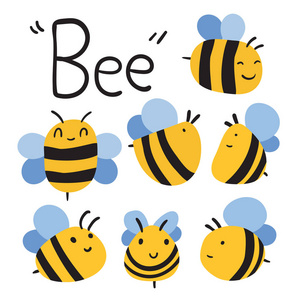 蜜蜂矢量采集设计蜂字矢量设计