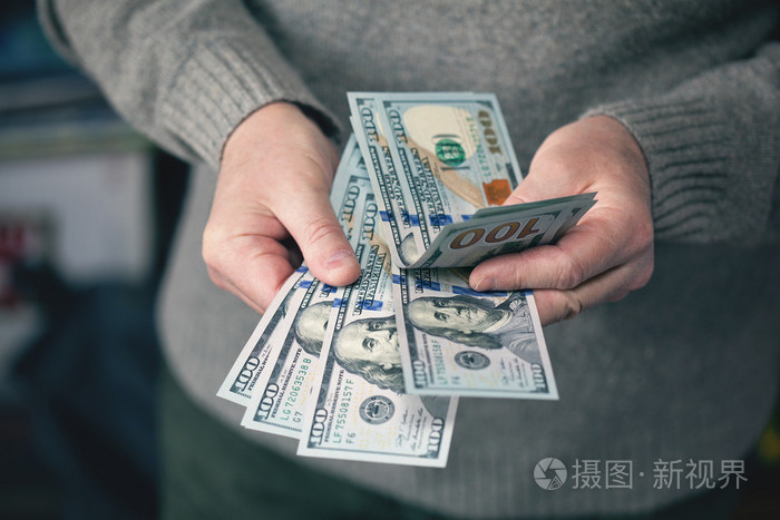 对钱, 钱, 美元, 100 美元的新钞票背景的贪婪