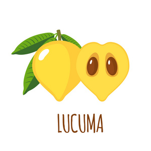 在白色背景上的平面样式的 Lucuma 图标