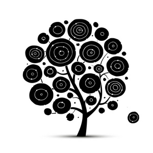 抽象圆圈树，为您设计素描