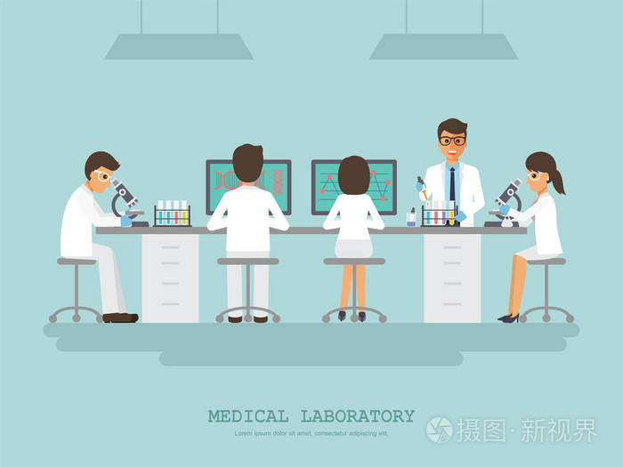 医疗科学实验室插画-正版商用图片0puetl-摄图新视界