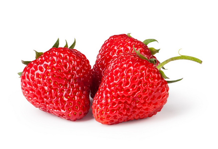 草莓。在白色背景上孤立