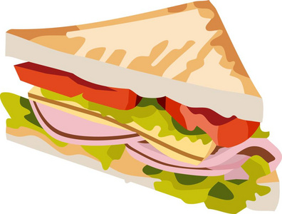 三明治食品矢量插画
