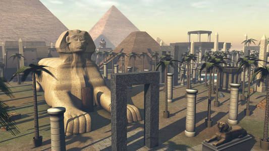 在埃及古代狮身人面像