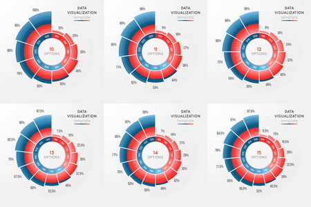 数据可视化矢量圆图表图表模板集