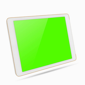 孤立的屏幕，剪切路径分离在白色背景上的白色数字平板电脑