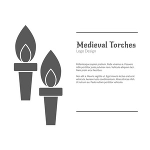 中世纪的 logo 标志模板，黑色简约风格