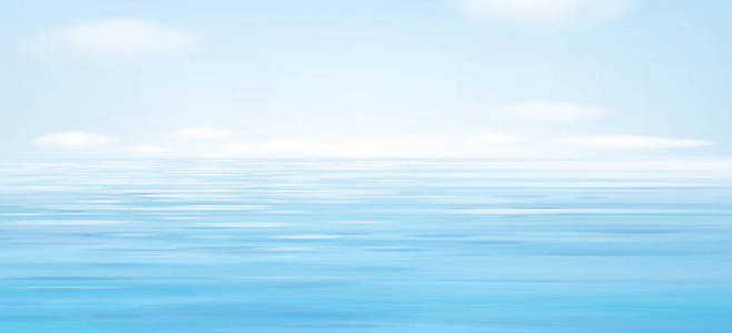 蓝色的全景海场景