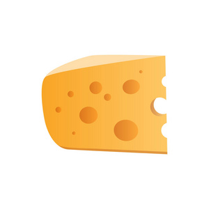 奶酪的图标, 用白色的洞隔开。一块奶酪天然乳制品农产品。矢量插图在 Eps 10